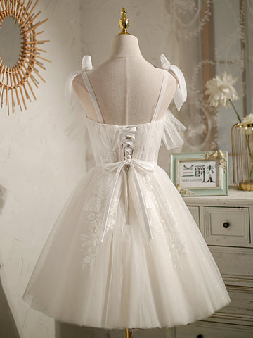 White Hoco Dress Short Homecoming Dresses HZ1023